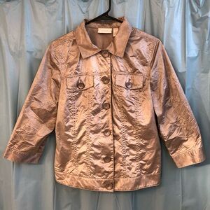 Chico's Shiny Gold Utility Jacket